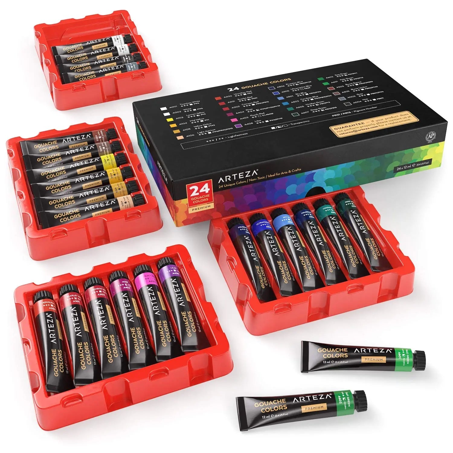ARTEZA Premium Gouache Colour Paint Set -12ml Tubes